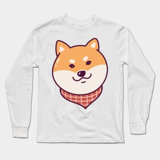 Shiba Inu Dog Wearing Scarf Long Sleeve T-Shirt